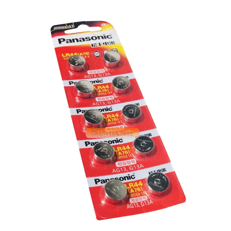 Аккумуляторные батарейки PANASONIC LR44 A76 AG13 0% Hg SR1154 357 LR 44 1 5 В для калькулятор 50 шт./5