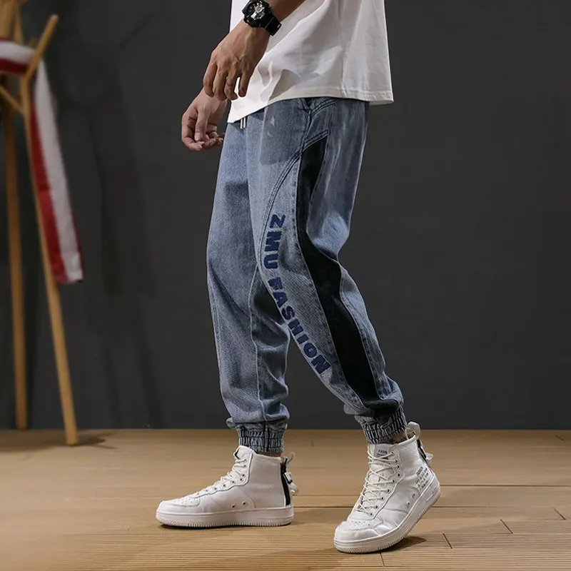 Newly Fashion Designer Men Jeans Loose Fit Embroidery Spliced Cargo Pants Harem Jeans Streetwear Youth Hip Hop Jeans Men Joggers Newly Fashion Designer Men Jeans Loose Fit Embroidery Spliced Cargo Pants Harem Jeans Streetwear Youth Hip Hop Jeans Men Joggers