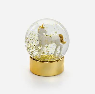 

Unicorn Crystal Ball Girl Heart Gold Snowflake Snow Globe Beautiful Girlfriends Birthday Gift Light Shining Ball Home Decoration