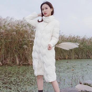 

2019 New Women Big Hem Long Duck Down Jacket New Stylish Overcoat Female Coats Women Clothing Long Brand Jackets