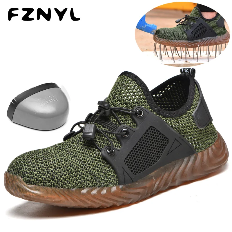

FZNYL Steel Toe Work Safety Shoes Men Boots Puncture Proof Anti-smashing Construction Working Sneakers Indestructible Shoes 48