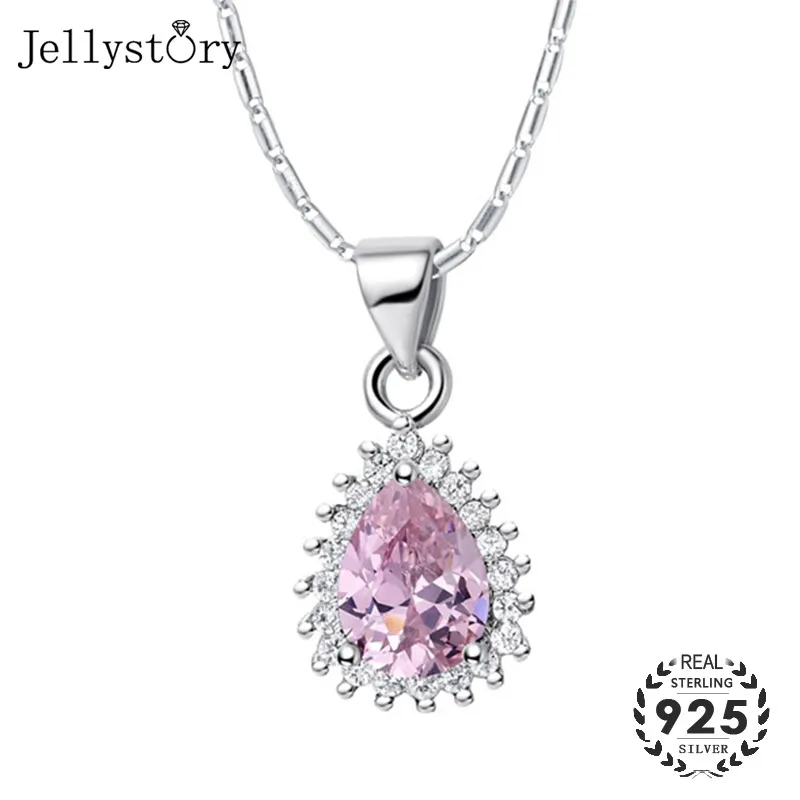 Jellystory класса люкс 925 ожерелье из стерлингового серебра с 9*11 мм каплевидные