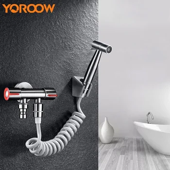 

Bath Bidet Pet Shower Sprayer For Wash Cleaning Sus Stainless Steel Lavatory Hot Cold Mixer Handheld Brushed Hose GKR000B 1