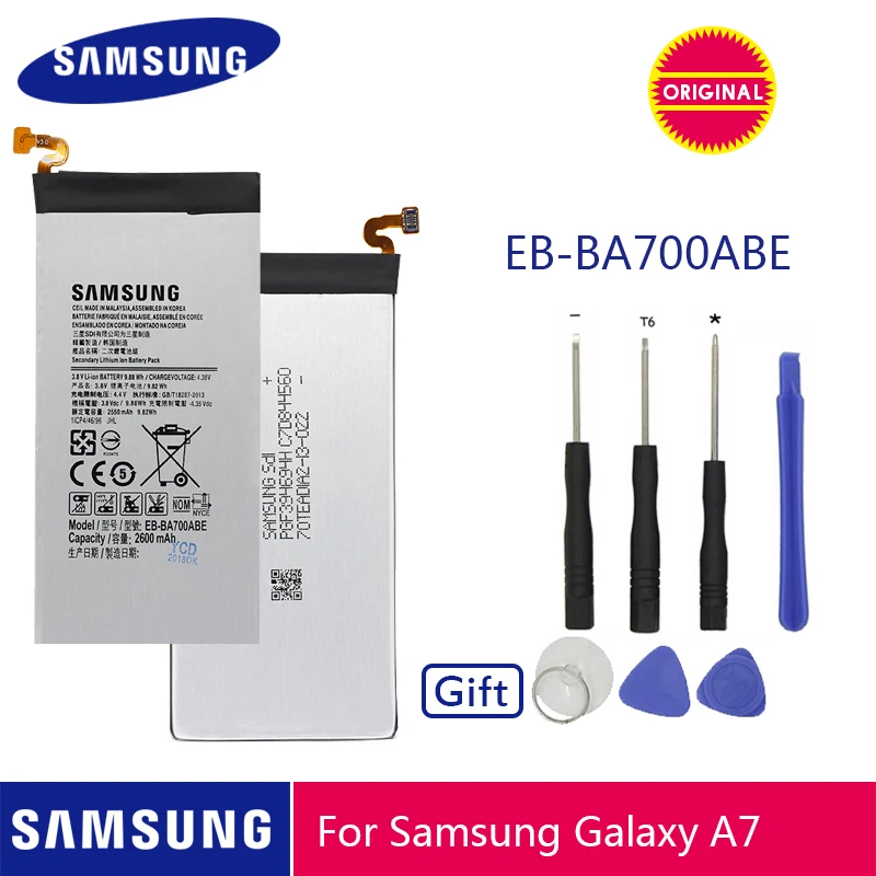 

SAMSUNG Original Phone Battery EB-BA700ABE 2600mAh For Samsung Galaxy A7 2015 SM-A700F SM-A700FD SM-A700S SM-A700L SM-A700