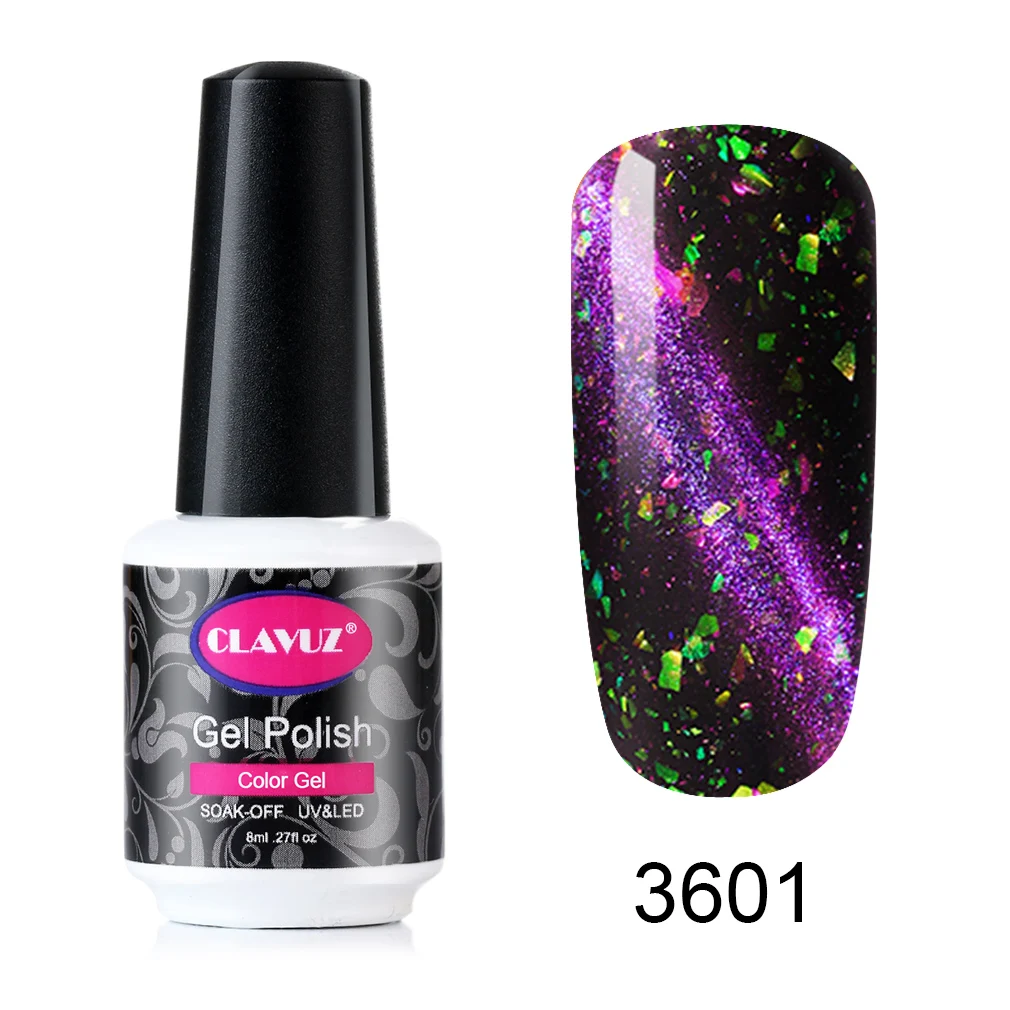 3601 CLAVUZ 8 мл Galaxy Гель-лак для ногтей черная основа необходимый кошачий глаз УФ-гель для ногтей замачиваемый Магнитный Гель-лак маникюрный лак - Цвет: 3601