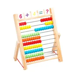 De Madera de matemáticas montessori Ábaco de juguete rastrillo Slider con 100 cuentas de madera de las habilidades motoras de los niños educativos matemáticas juguetes para los niños