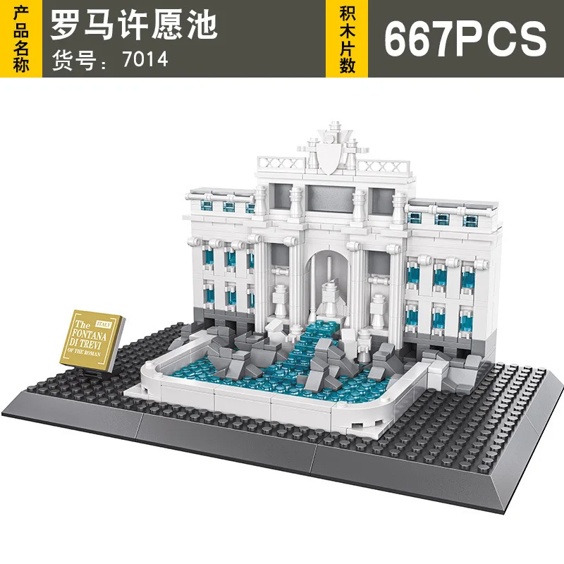 

Wange New Products Building Blocks Famous Architecture Model DIY Plastic Educational Assembled Small Particles Building Blocks C