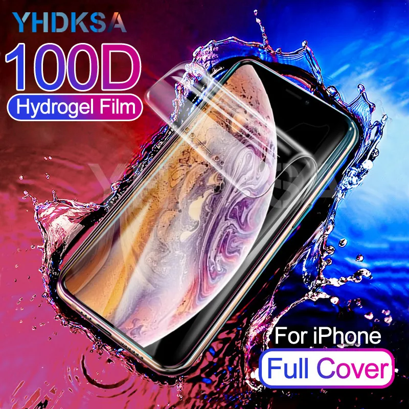 

100D Protective Hydrogel Film Full Cover For iPhone X XR XS 11 Pro Max Screen Protector For iPhone 8 7 6 6S Plus Film Not Glass