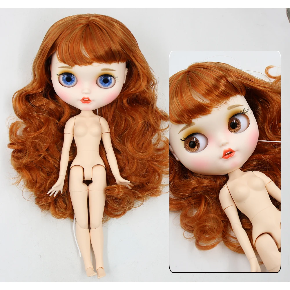 Neo Blythe Doll with Ginger Hair, White Skin, Matte Smiling Face & Custom Jointed Body 1