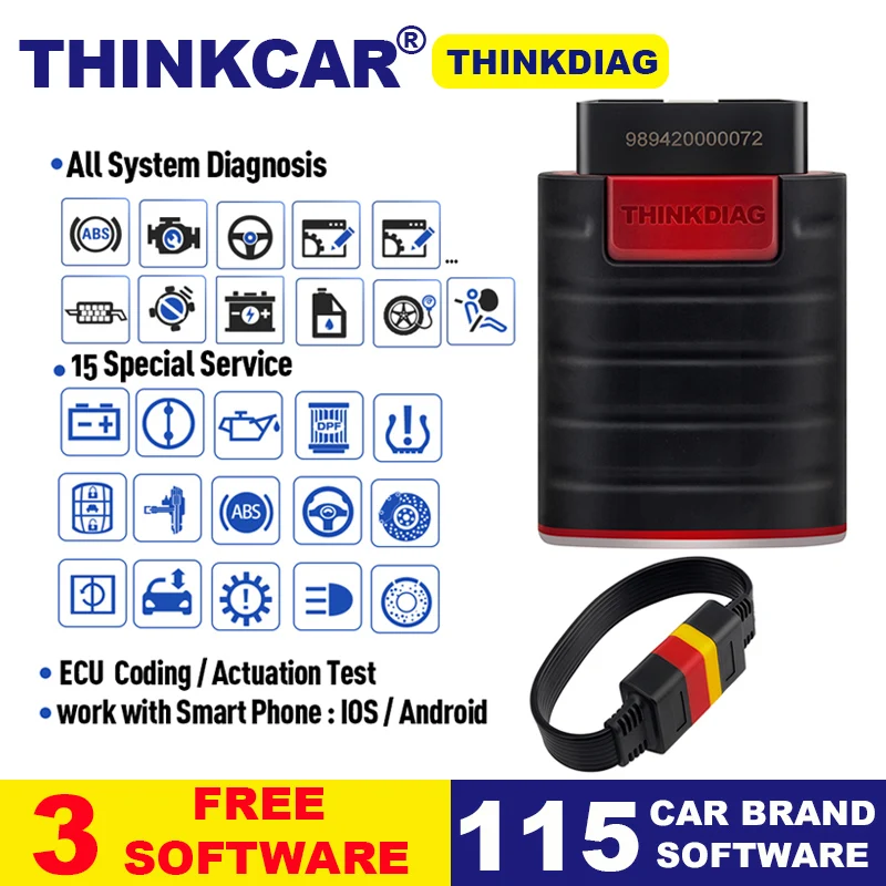 Thinkdiag OBDII Scanner full system Car Diagnostic Tool think diag OBD2 Code Reader 15 reset services PK AP200 easydiag golo | Автомобили