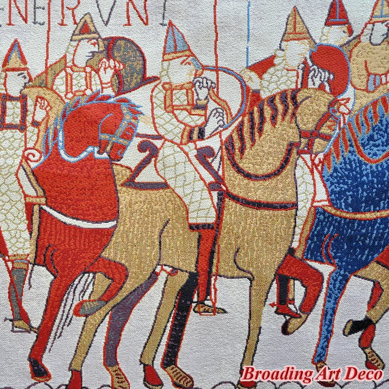 Bayeux-я средневековый мир гобелен настенный жаккардового переплетения гобелен Домашний текстиль украшения Обюссон хлопок 139x80 см