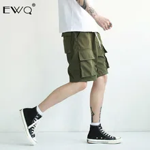 EWQ/ новые летние весенние черные уличные стильные свободные мужские шорты размера плюс 3XL корейские модные карго-шорты FQ552