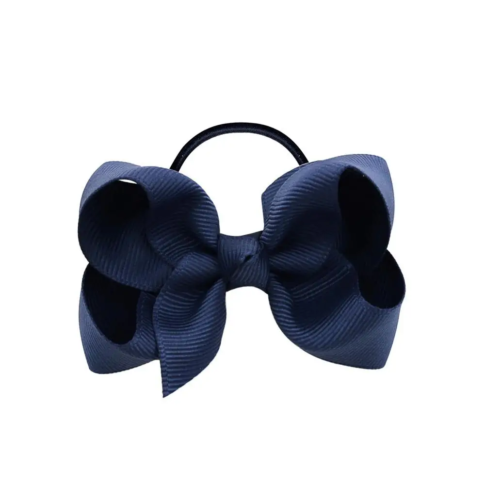 1 3.5 inch Grosgrain Ribbon Hair Bow Scrunchies Elastic Hair Rope Rubber Band Ponytail Holder Hair Bands Hairwear Hair Accessories - Цвет: 1