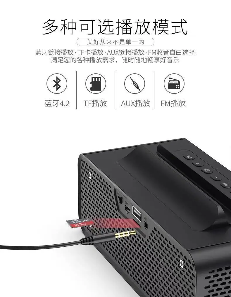 Oneder V06 Smart Bluetooth Speaker LED Display Bedside Clock Alarm Clock Mobile Phone Support Card Instert Sound