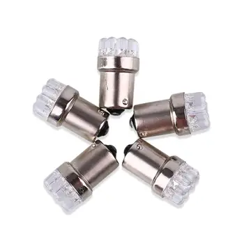 

Vehemo R5W 5pcs Car Signal Lamp 1156 for Lights 9 LED Positive White for Party Bulb