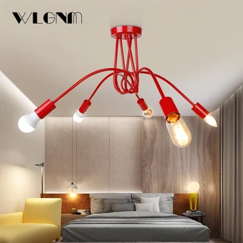 

chandelier Nordic chandeliers Vintage bending lamp lighting living room bedroom restaurant study Lighting decoration lustre