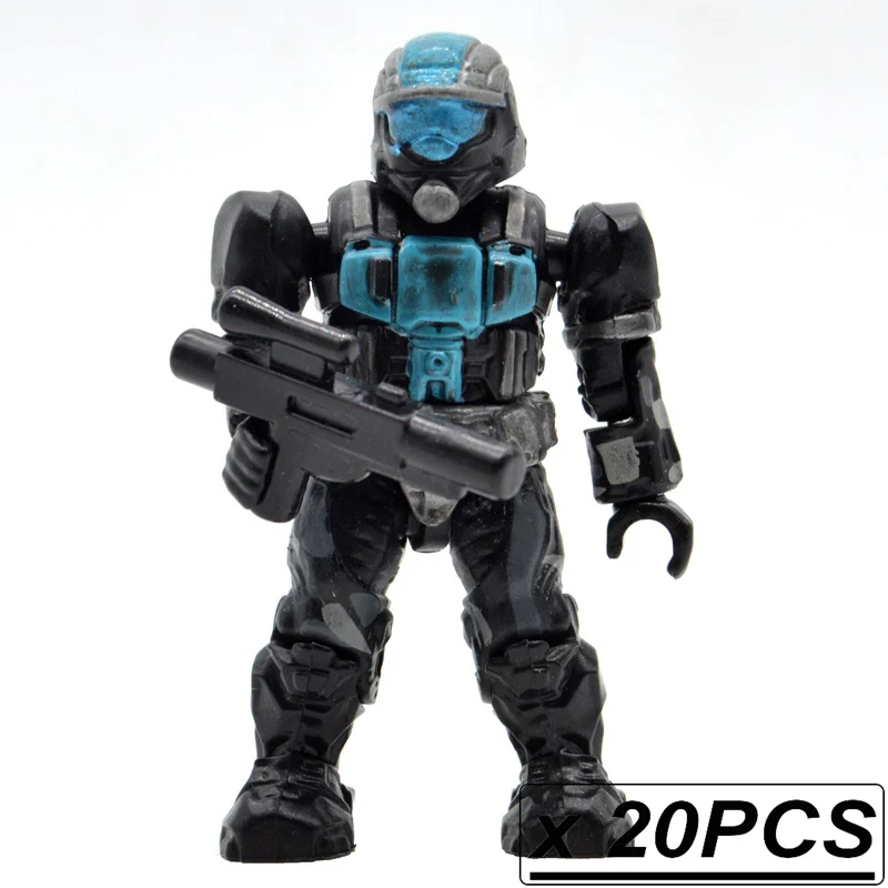 20 шт./лот Halo Warriors Wars игры Монстры люди ковенанты Спартанские пистолеты строительные блоки кирпичи игрушки для детей - Цвет: 20pcs MB37