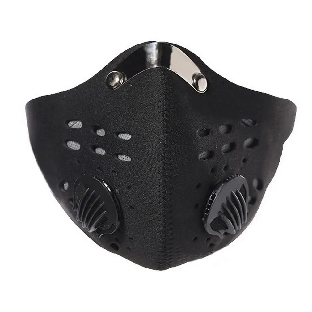 Black Маска от загрязнения для взрослых против PM 2,5 пыльца Пылезащитная маска моющаяся анти-туман Анти-Пылезащитная маска фильтр с активированным углем с 2 фильтрами Новинка - Цвет: Black