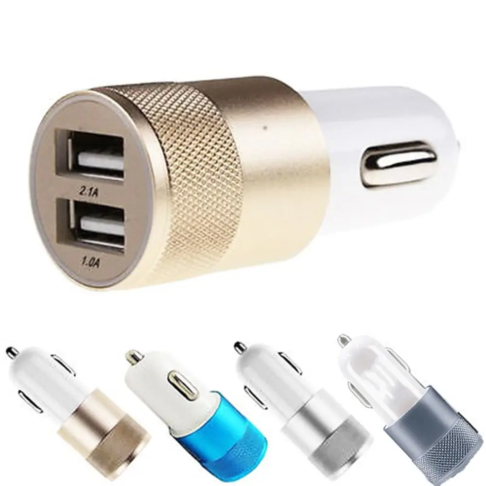 Двойной Переходник USB для зарядки в машине 3.1A автомобильное металлическое