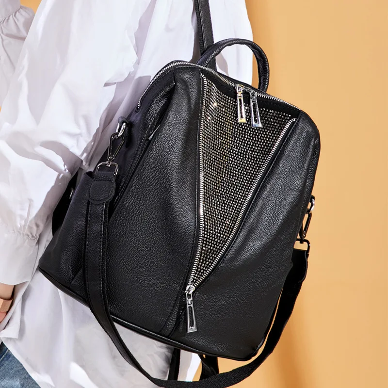 

2019 new fashion leather handbags factory wholesale European and American style first layer of leather shoulder bag handbag