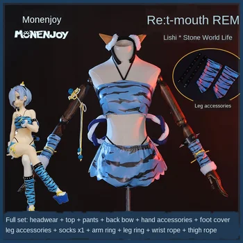 

Re Life in a different world from zero Cosplay Costume Lolita Rem Ram apron Maid Uniform Bunny Girl Sexy Summer tiger print ghos
