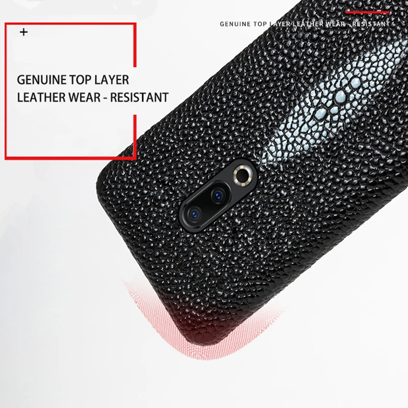 Genuine Leather Phone Case For Meizu 16th Plus 16 16X 17 Pro 7 Plus Cases Luruxy Cowhide Pearl Fish Texture Back Cover Funda