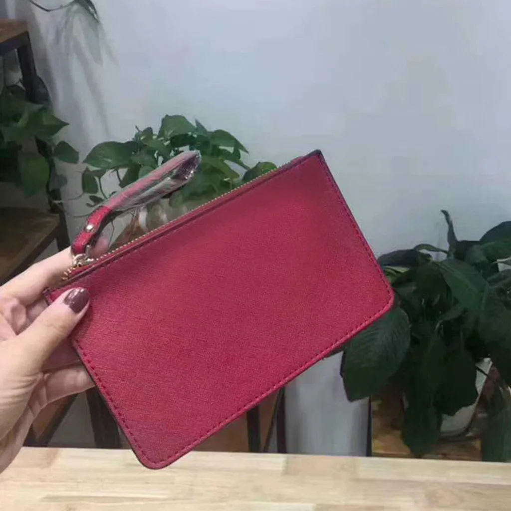

Women Long Fashion Contrast Color Large Capacity Coin Purse Card thin mini wallet male Holder Bag#y30