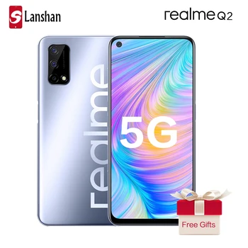Перейти на Алиэкспресс и купить Realme Q2 двойной 5G мобильный телефон MTK Dimensity 800U 30 Вт VOOC 5000 мА/ч, Батарея 48MP основной Камера 120 Гц Экран частота обновления мобильного телефона