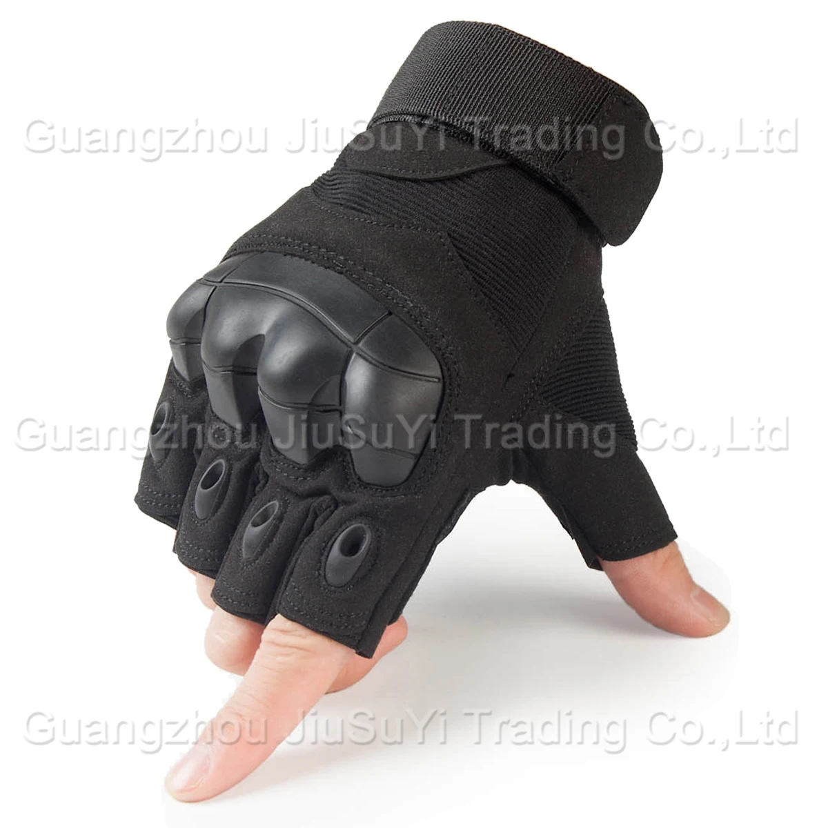 Тактические Военные перчатки без пальцев, пейнтбол, страйкбол, стрельба, противоскользящие армейские велосипедные уличные жесткие перчатки на полпальца - Цвет: Black