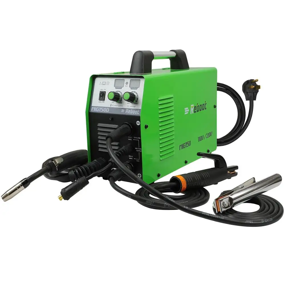 Neustart MIG Schweißer Gas Gaslose Mig150 Schweißer DC 220V 2 in 1 Flux Core Draht Inverter-schweißgerät MMA MIG MAG IGBT Schweißer Neustart MIG Schweißer Gas Gaslose Mig150 Schweißer DC 220V 2 in 1 Flux Core Draht Inverter-schweißgerät MMA MIG MAG IGBT Schweißer