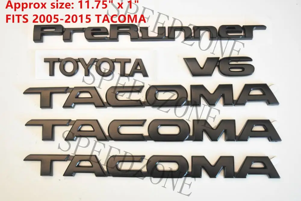 6 x для Tacoma матовая черная бирка дверь крыло эмблема наклейка значок табличка |