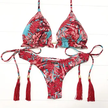 

Swimming Summer 2019 Red Bikini Women's Sexy Summer Swimsuit Bikini Solid Separate Swimsuit Bikini Costume Da Bagno biquini