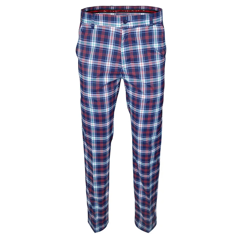 06 Мужская одежда для гольфа, спортивные штаны, Vete men ts De Golf Pour Hommes, Брендовые мужские британские повседневные штаны, уличные шаровые штаны, тонкие клетчатые брюки - Цвет: 06