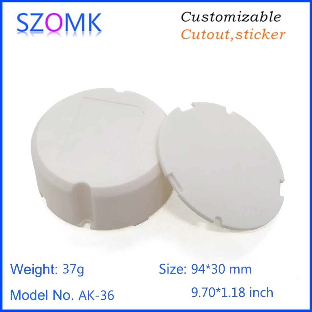 

1 piece, 94*30mm szomk round LED driver power supply plastic housing enclosure for electronics junction box
