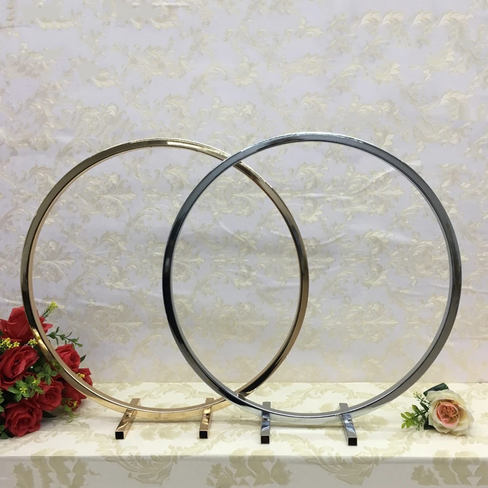 

10 PCS Round Ring Arch Wedding Table Centerpieces Metal Props Artificial Shelf Road Lead Floral Stand Backdrop Decoration