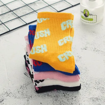 

Cotton man woman Socks With Print Hip Hop Skateboard Socks For Street Style Socks Calcetines Couple Fashion socks English letter
