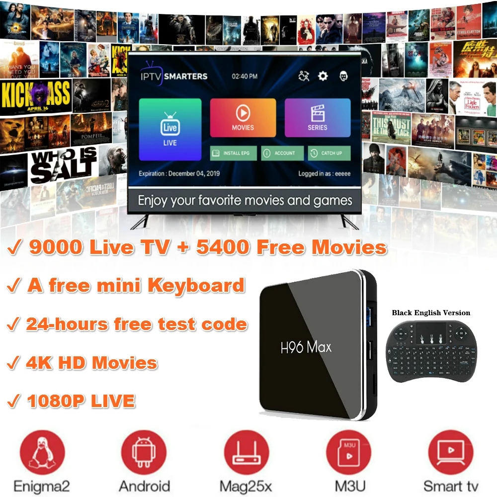 H96 MAX X2 Android tv BOX 2 ГБ/16 ГБ 4 ГБ/32 ГБ/64 9 0 Amlogic S905X2 USB 3 H.265 4K 4G/5G WiFi смарт