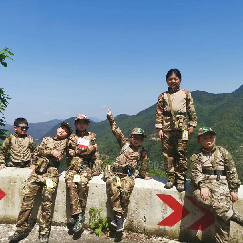 Kids Boys US Army Tactical Military Uniform Airsoft Camouflage Combat-Proven Shirts Pants Rapid Ass
