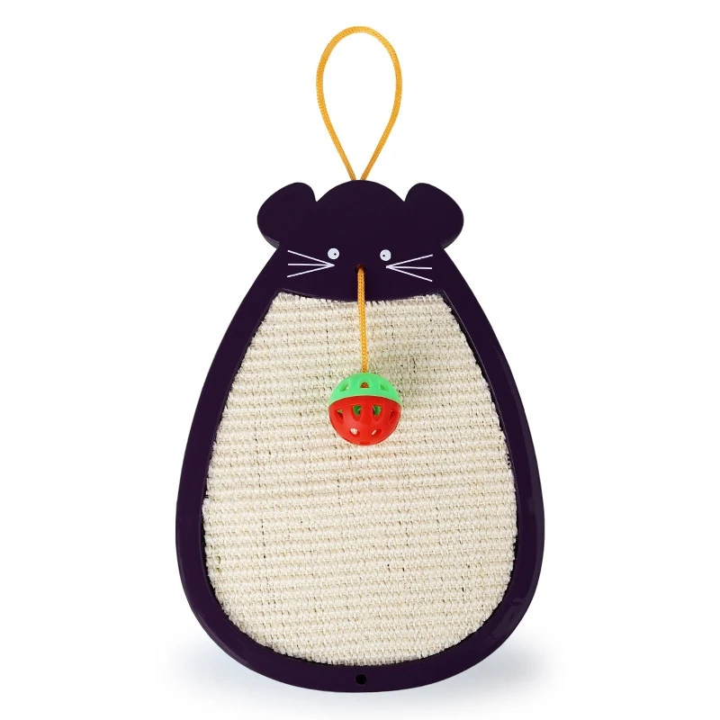 Когтеточка для кошек в форме мыши, Натуральный сизаль, пояс, мяч, перо, колокольчик, кошка, трамплин, когти, принадлежности