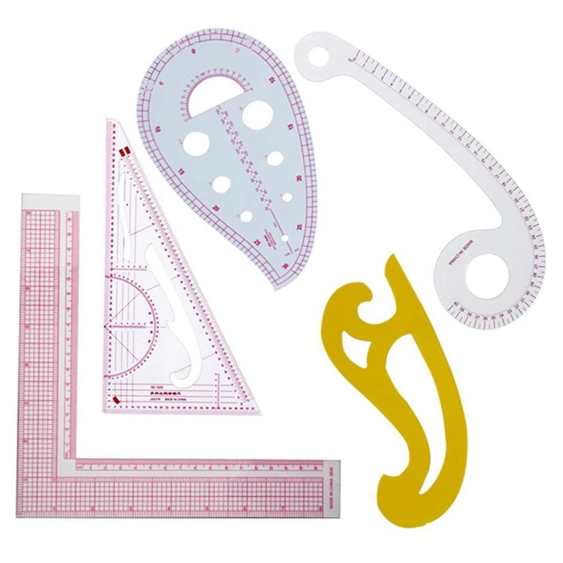 Big deal 5 Styles Plastic French Curve Metric Sewing Ruler Measure Set Tailor Ruler Set Grading Curve Ruler Tools for Clothing M