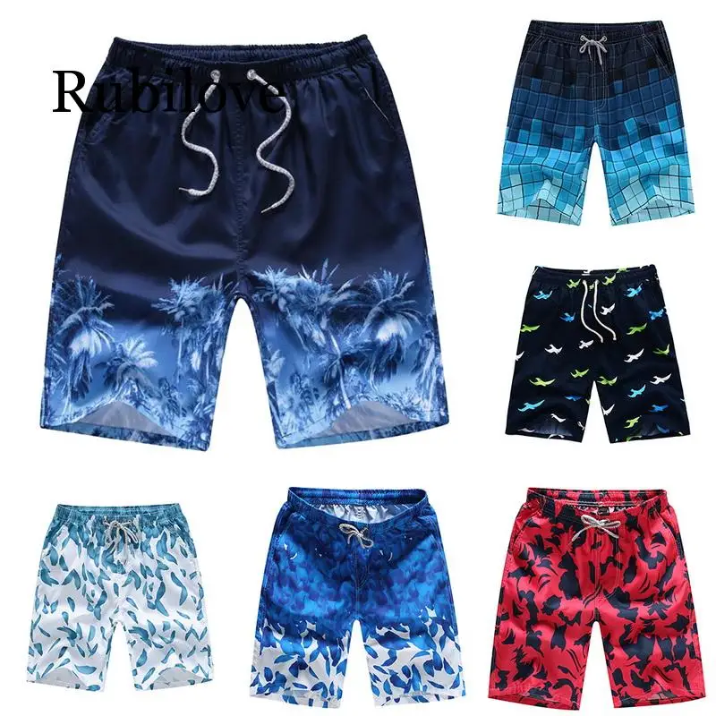 Летние мужские и женские пляжные шорты унисекс с принтом, быстросохнущие пляжные шорты, свободные повседневные шорты на завязках