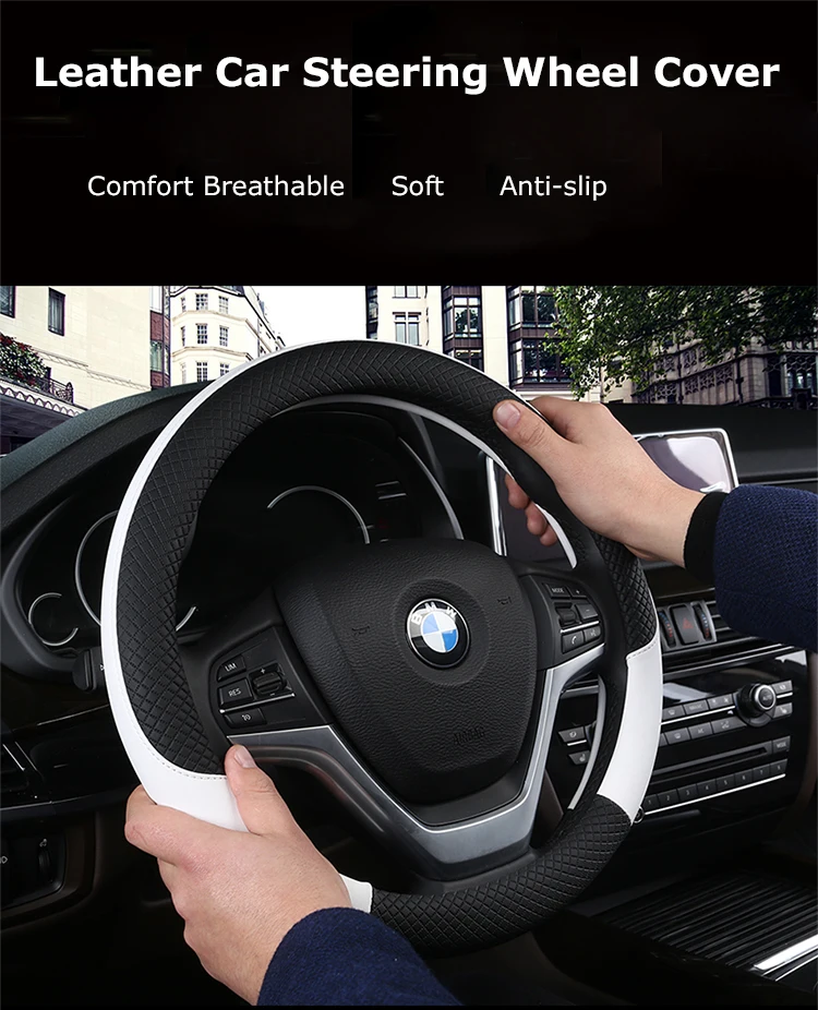 Protetora para Volante Cobertura de Couro Antiderrapante para Estilização e Direção de Carro-suporte de Captura Capa Automotivo 8 Capas p direção