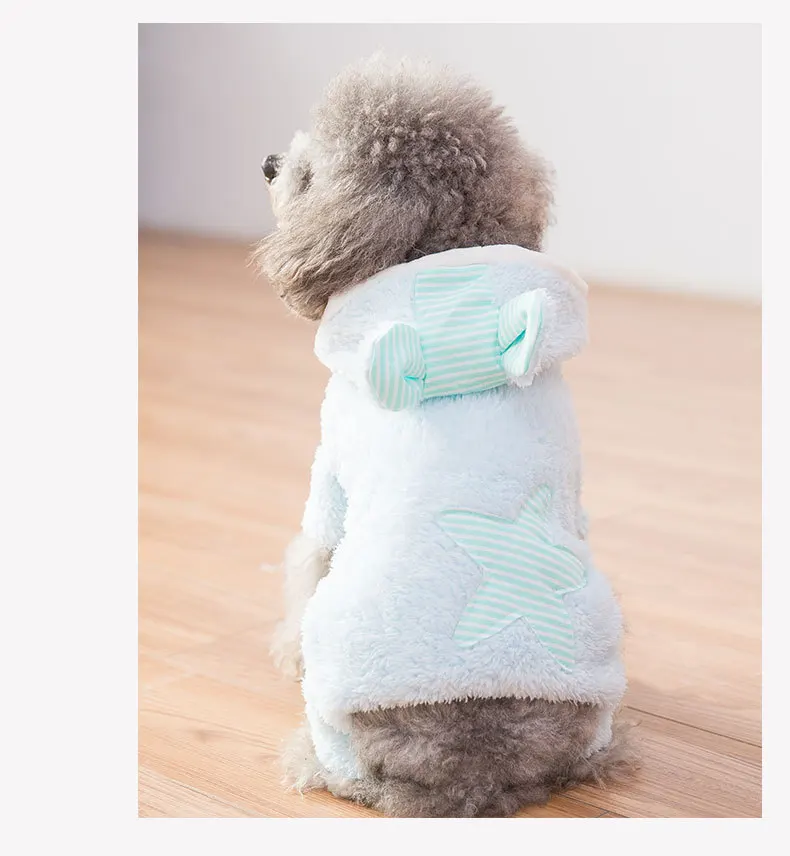 Stripes Five-pointed Star Dog Four-legged Pet Clothing Fall And Winter Clothes Teddy Pomeranian Bichon Small Dogs Pet Clothes pl