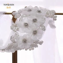 TOPQUEEN WS355 лента 1,6 м длинная вуаль Белый цветок Свадебная фата повязка на голову элегантный стиль головные уборы свадебное украшение для волос для невесты