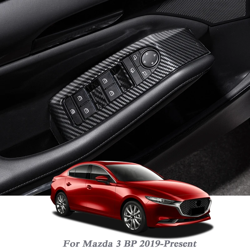Для Mazda 3 BP-Н. В., автомобильный Стайлинг, внутренняя дверь, окно, подъемный переключатель, с блестками, внутренняя наклейка, аксессуары для внутренней рамы