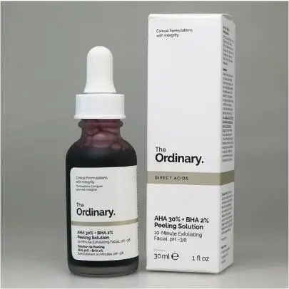 purple 30ml Ordinary AHA 30%+ BHA 2% Peeling Solution 10mins Exfoliating Mask Facial Serum Remove Acne Scars Whitening Skin Care - Вес нетто: purple