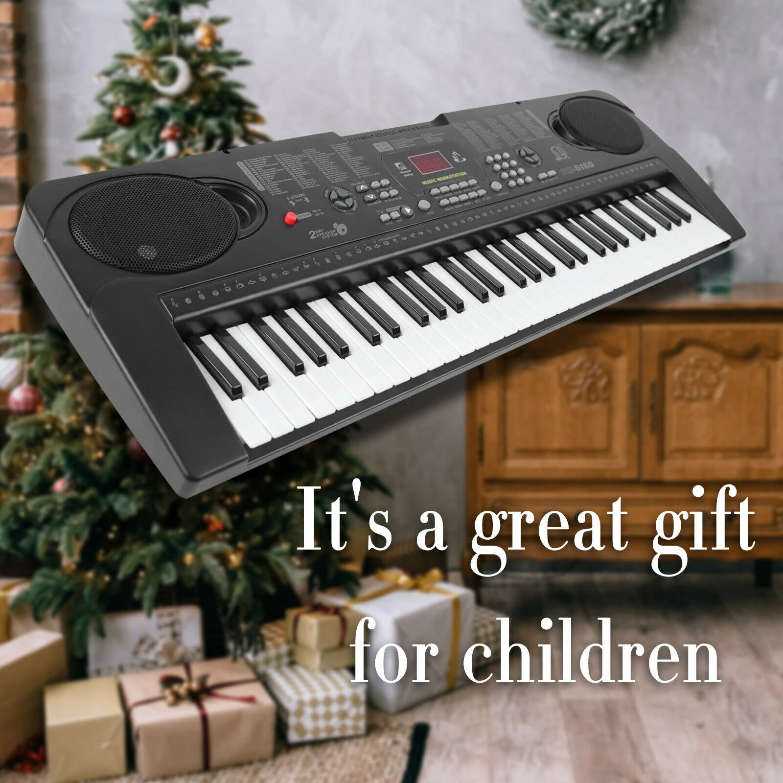 Teclado de Piano Digital de 61 teclas con micrófono, soporte de música, teclas de tamaño completo, juguetes educativos, regalo de cumpleaños para - AliExpress Deportes y entretenimiento