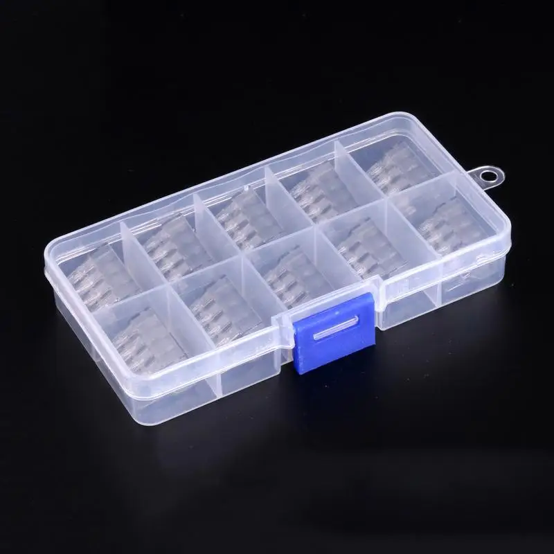 

Quick coupling universal 10PCS Transparent block Push wire wiring connector For Junction box 8 pin conductor