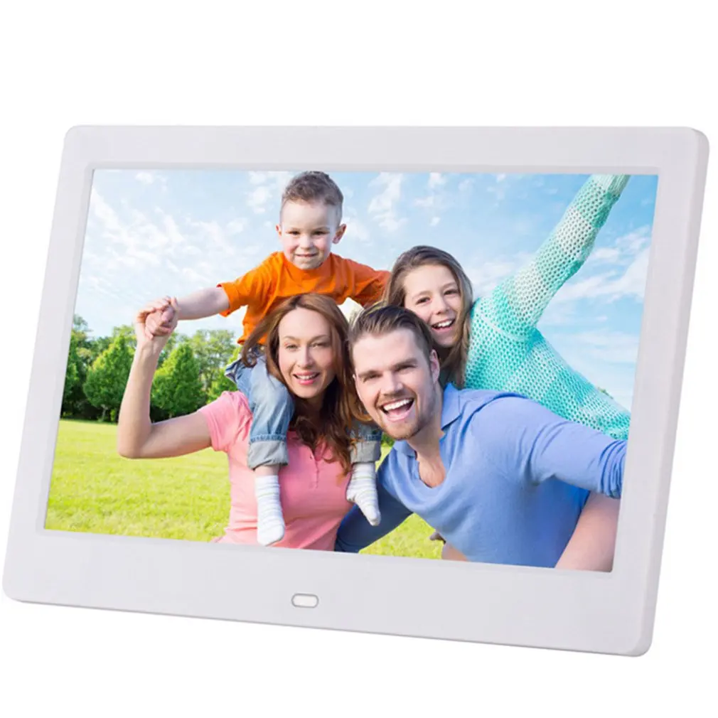 10 дюймов Экран светодиодный Подсветка HD Цифровая фоторамка электронный альбом фото музыка пленка полный Функция, хороший подарок для ребенка - Цвет: Белый