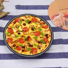 6 дюймов черный антипригарный противень для пиццы, печь, противни для выпечки, форма для микроволновой печи из углеродистой стали, сковорода для торта, кухонные жаропрочные Инструменты для выпечки